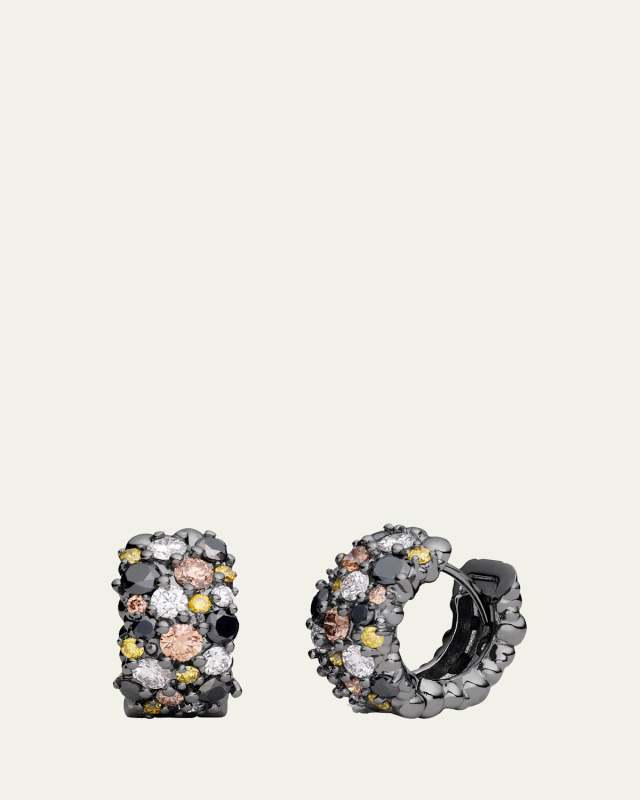 Large Confetti Diamond Snap Hoop Earrings